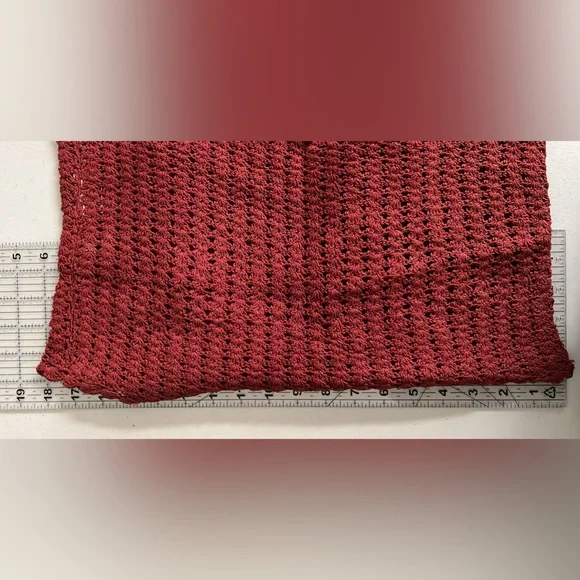 Festival Season Cotton EARTHBOUND Burgundy Red Crochet Tank Top Cowgirl Boho - Picture 8 of 8